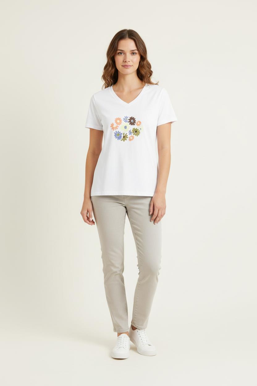 Tee-shirt Blanc - Taille XS/34 de la marque Ines de la Fressange Paris | PARAD78735 - Vendu par Paradigme - Image 1