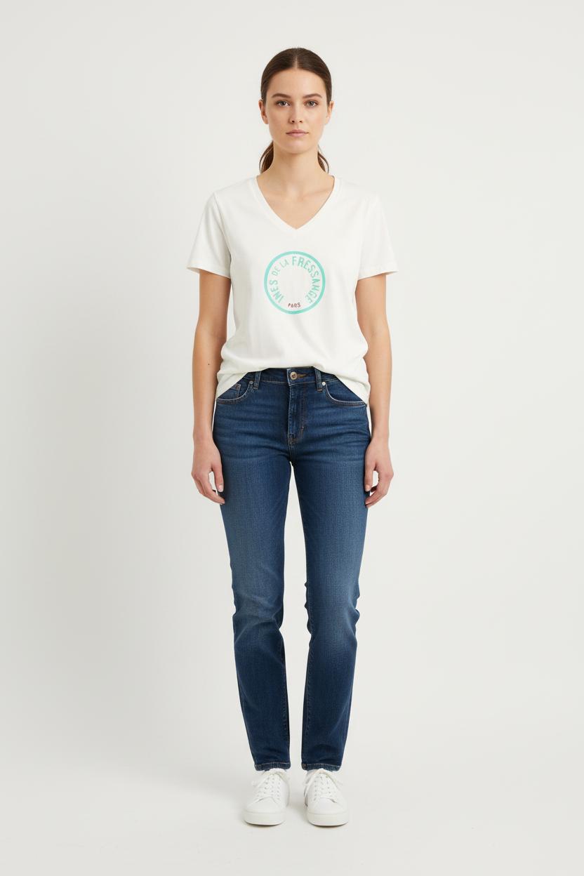 Tee-shirt Blanc - Taille S/36 de la marque Ines de la Fressange Paris | PARAD78736 - Vendu par Paradigme - Image 1