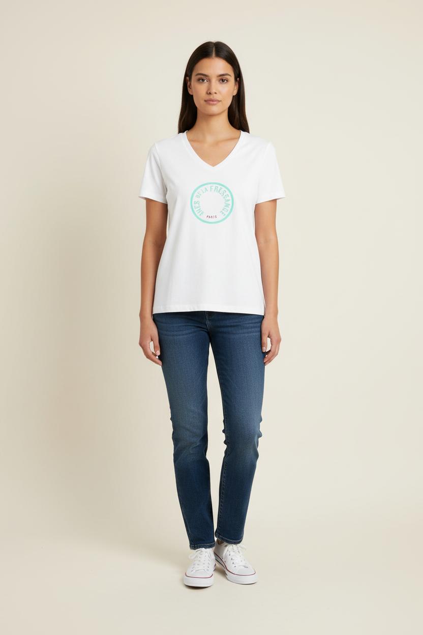 Tee-shirt Blanc - Taille S/36 de la marque Ines de la Fressange Paris | PARAD78740 - Vendu par Paradigme - Image 1