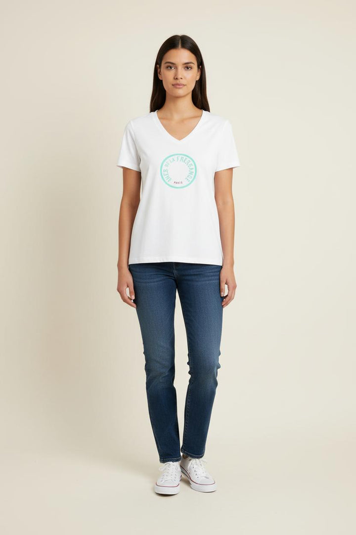 Tee-shirt Blanc - Taille S/36 de la marque Ines de la Fressange Paris | PARAD78740 - Vendu par Paradigme - Image 1