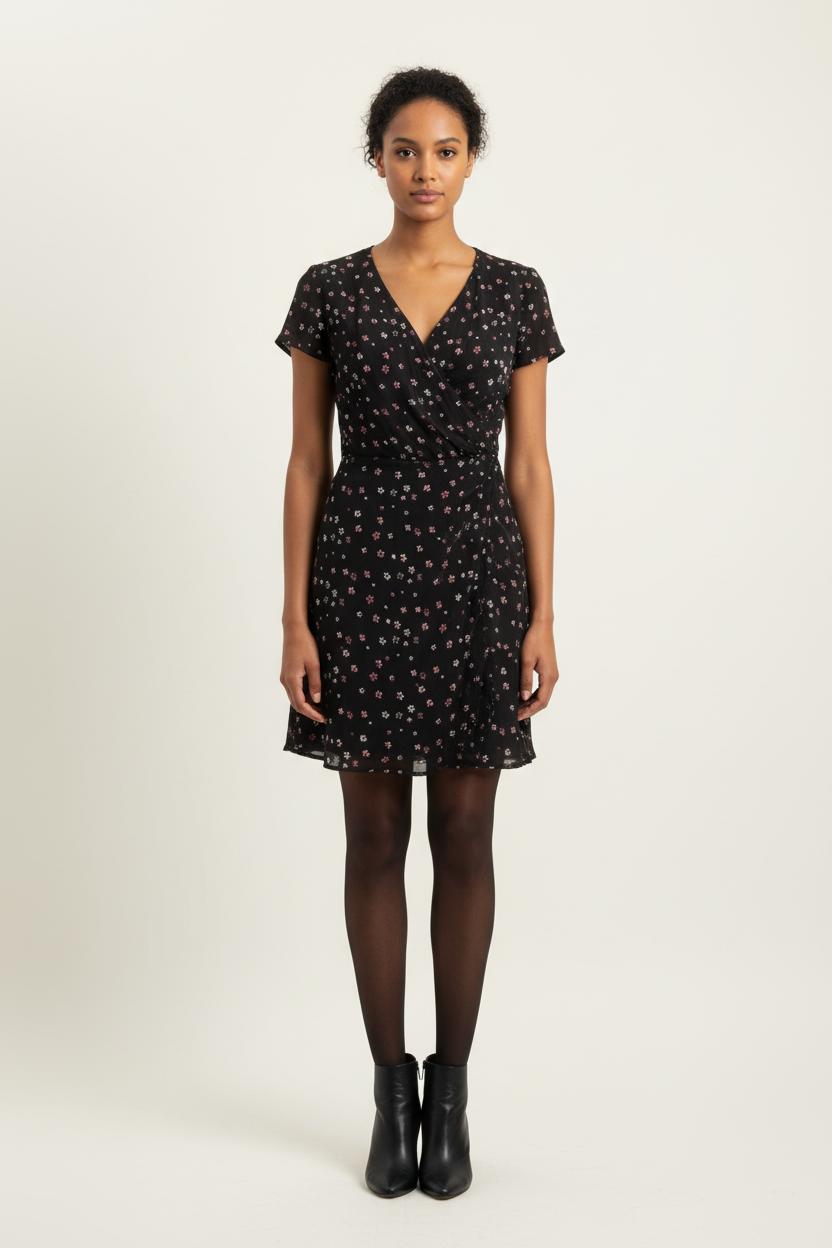 Robe Portefeuille Noire - Taille S/36 de la marque IKKS | PARAD78773 - Vendu par Paradigme - Image 1