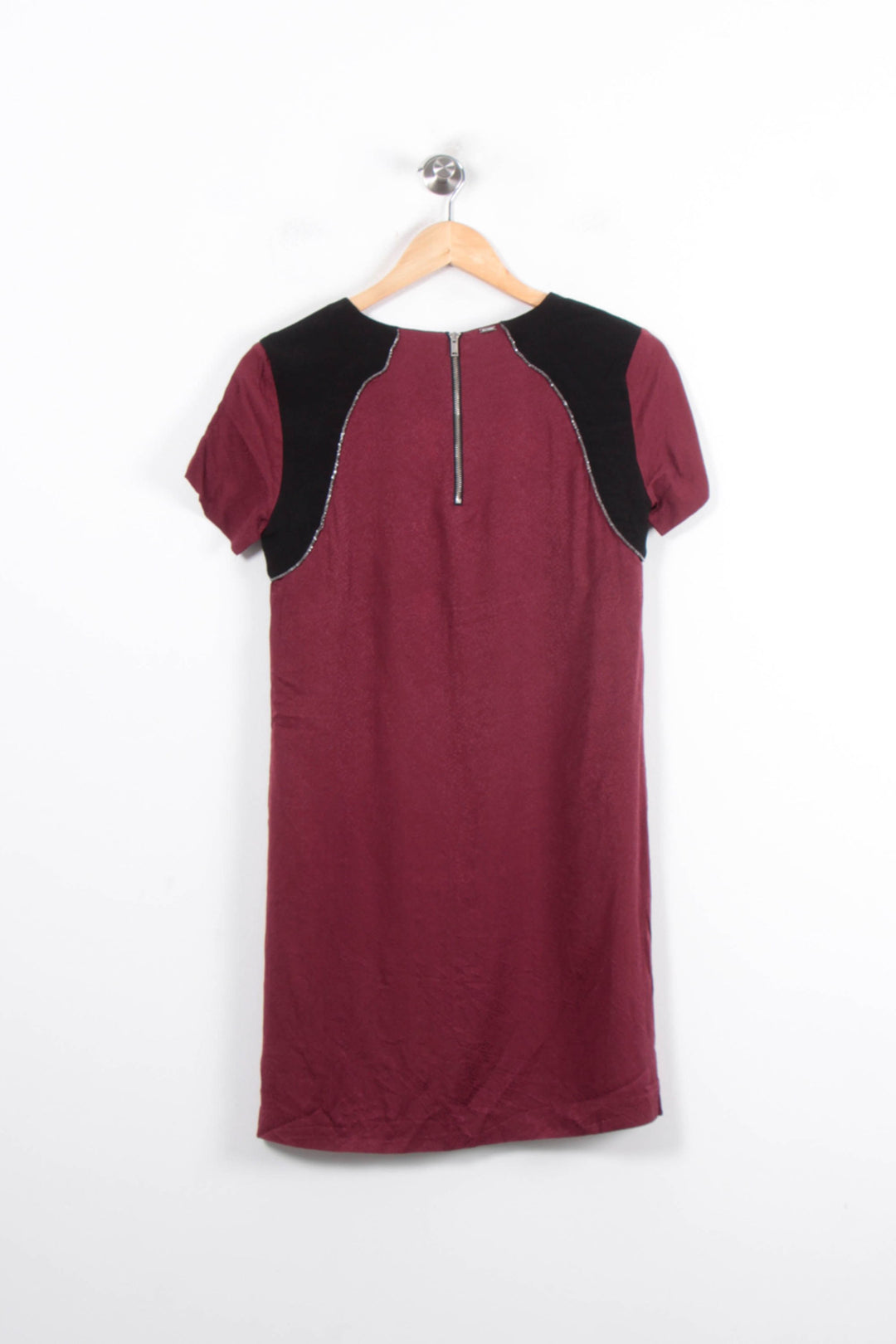 Robe Courte Bordeaux et Noire - Taille S/36 de la marque IKKS | PARAD78774 - Vendu par Paradigme - Image 4