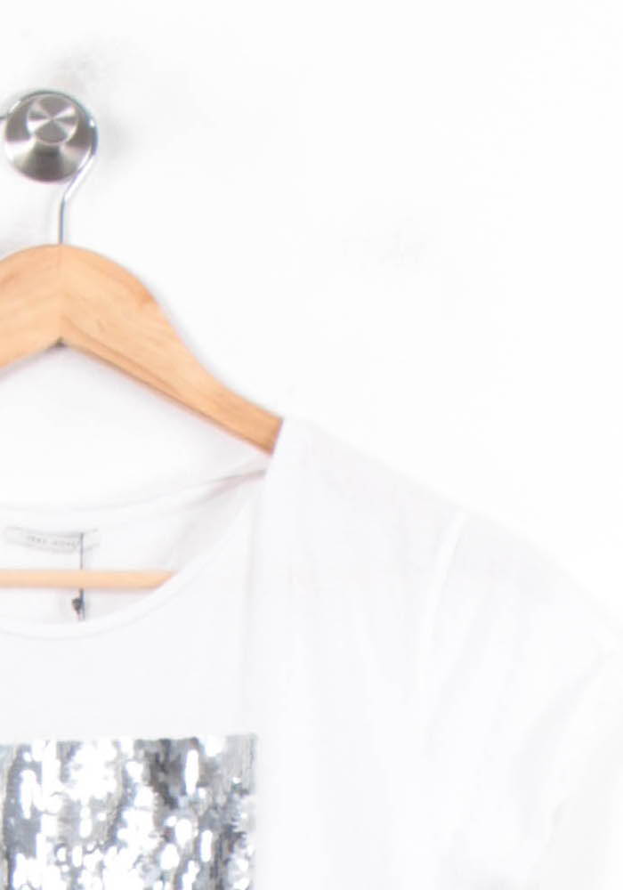 Tee-shirt Blanc et Argenté - Taille S/36 de la marque IKKS | PARAD78780 - Vendu par Paradigme - Image 3