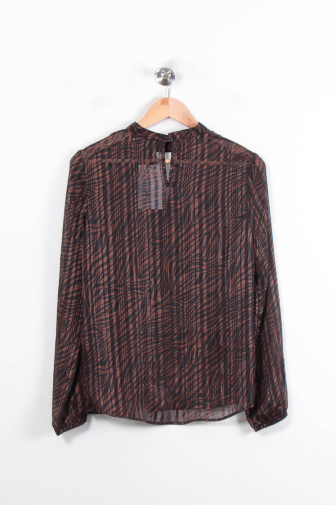 Blouse Marron et Noire - Taille S/36 de la marque IKKS | PARAD78785 - Vendu par Paradigme - Image 4