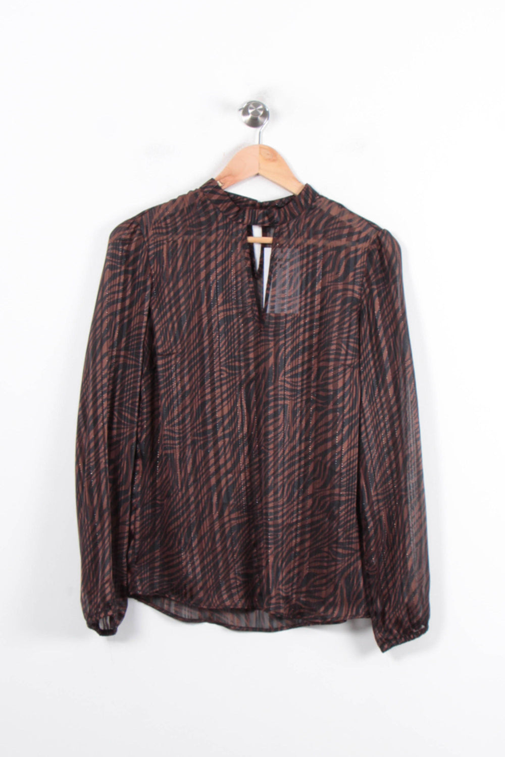 Blouse Marron et Noire - Taille S/36 de la marque IKKS | PARAD78785 - Vendu par Paradigme - Image 2