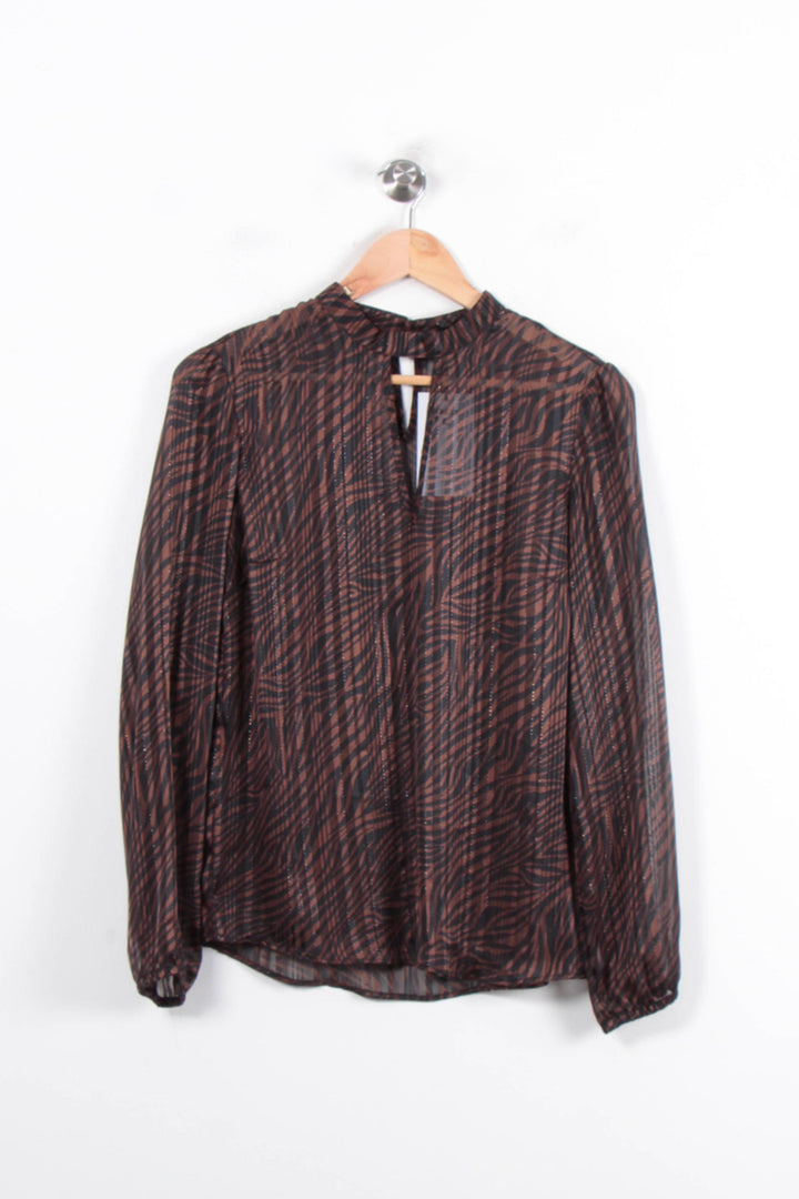Blouse Marron et Noire - Taille S/36 de la marque IKKS | PARAD78785 - Vendu par Paradigme - Image 2