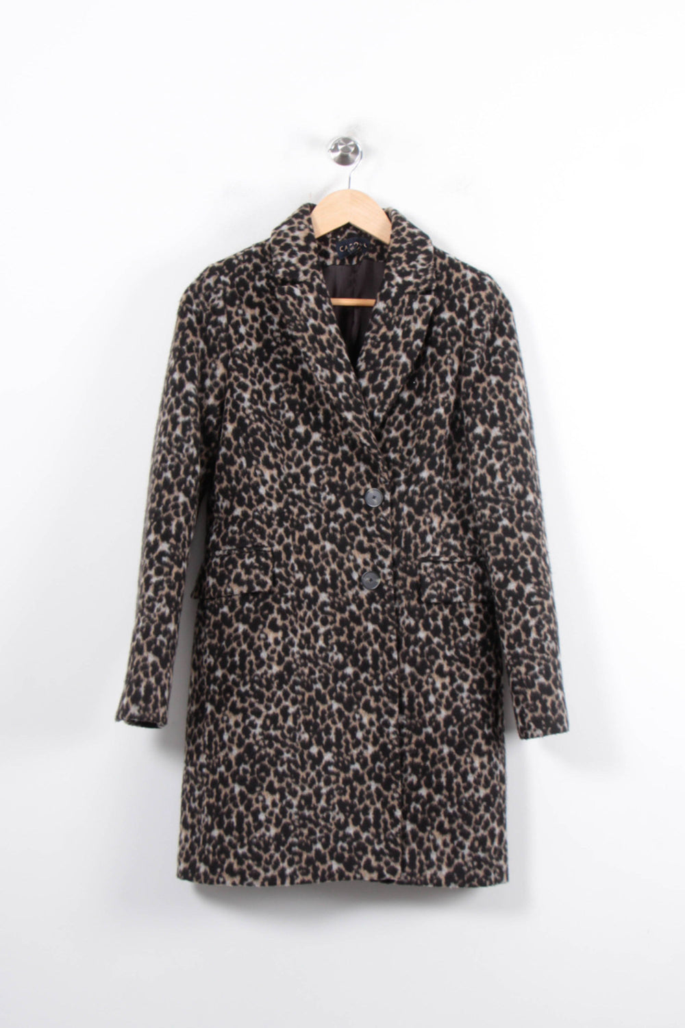 Manteau Léopard Marron et Noir - Taille S/36 de la marque Caroll | PARAD78791 - Vendu par Paradigme - Image 2