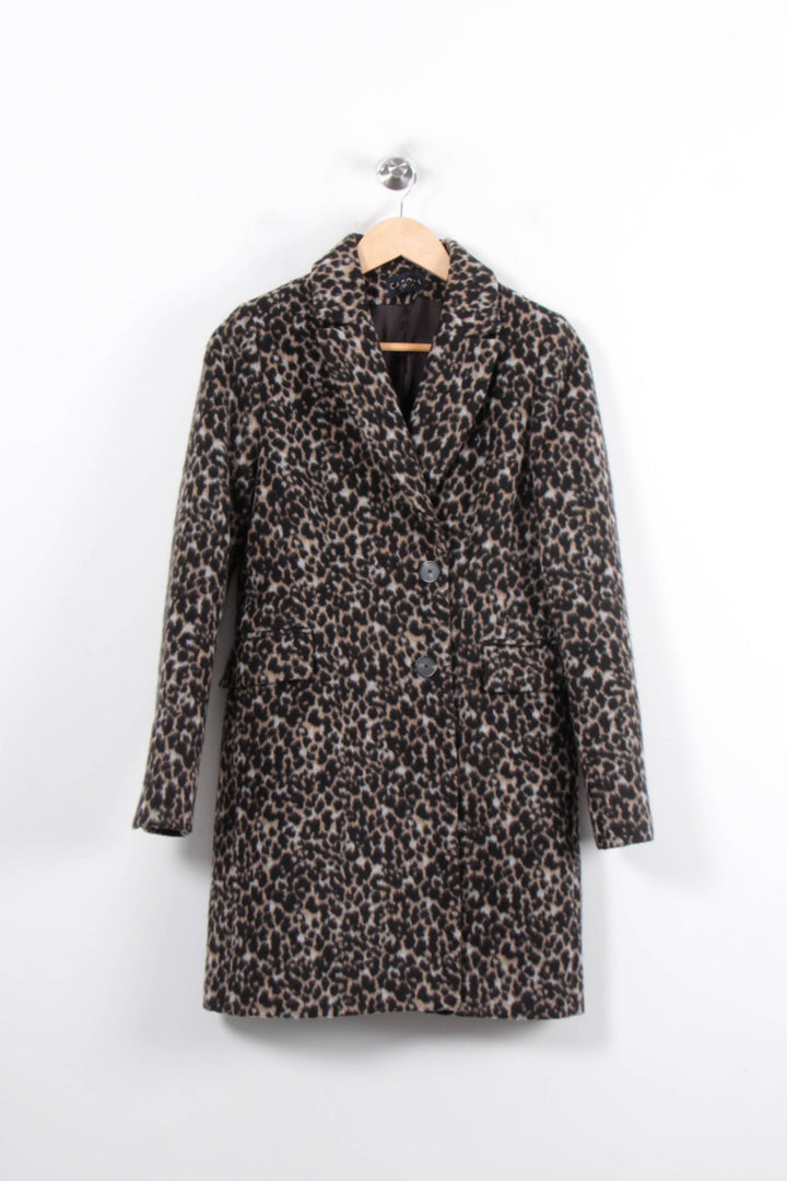 Manteau Léopard Marron et Noir - Taille S/36 de la marque Caroll | PARAD78791 - Vendu par Paradigme - Image 2