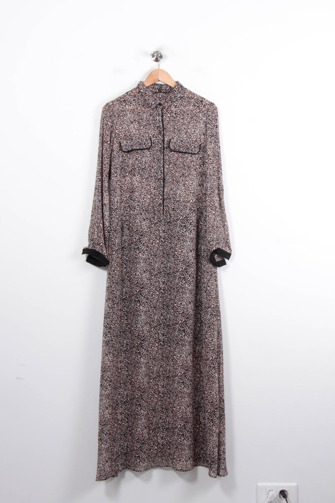 Robe Longue Beige et Noire - Taille S/36 de la marque IKKS | PARAD78803 - Vendu par Paradigme - Image 2