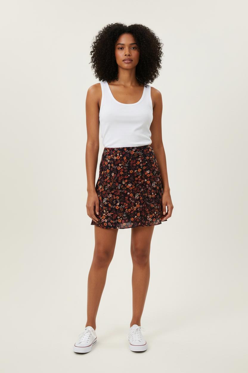 Jupe Noire et Fleurie - Taille XS/34 de la marque Petite Mendigote | PARAD78837 - Vendu par Paradigme - Image 1