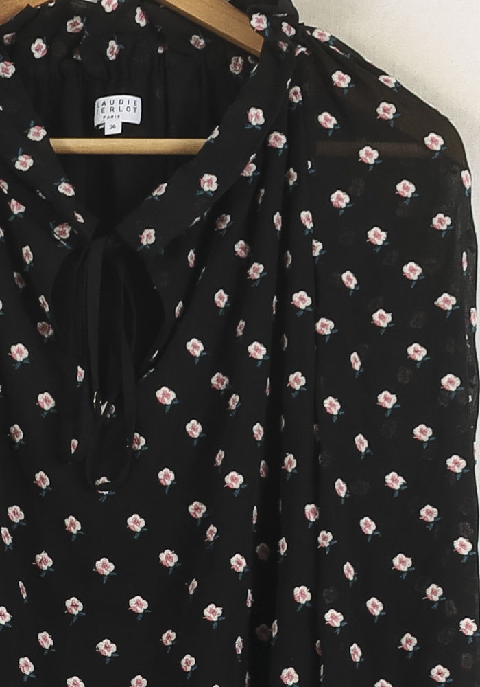 Blouse Noire et Blanche - Taille S/36 de la marque Claudie Pierlot | PARAD78838 - Vendu par Paradigme - Image 3