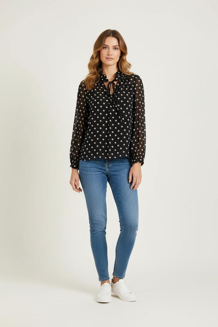Blouse Noire et Blanche - Taille S/36 de la marque Claudie Pierlot | PARAD78838 - Vendu par Paradigme - Image 1