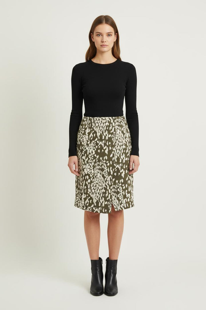 Jupe Droite Verte et Blanche - Taille M/38 de la marque Gerard Darel | PARAD78839 - Vendu par Paradigme - Image 1
