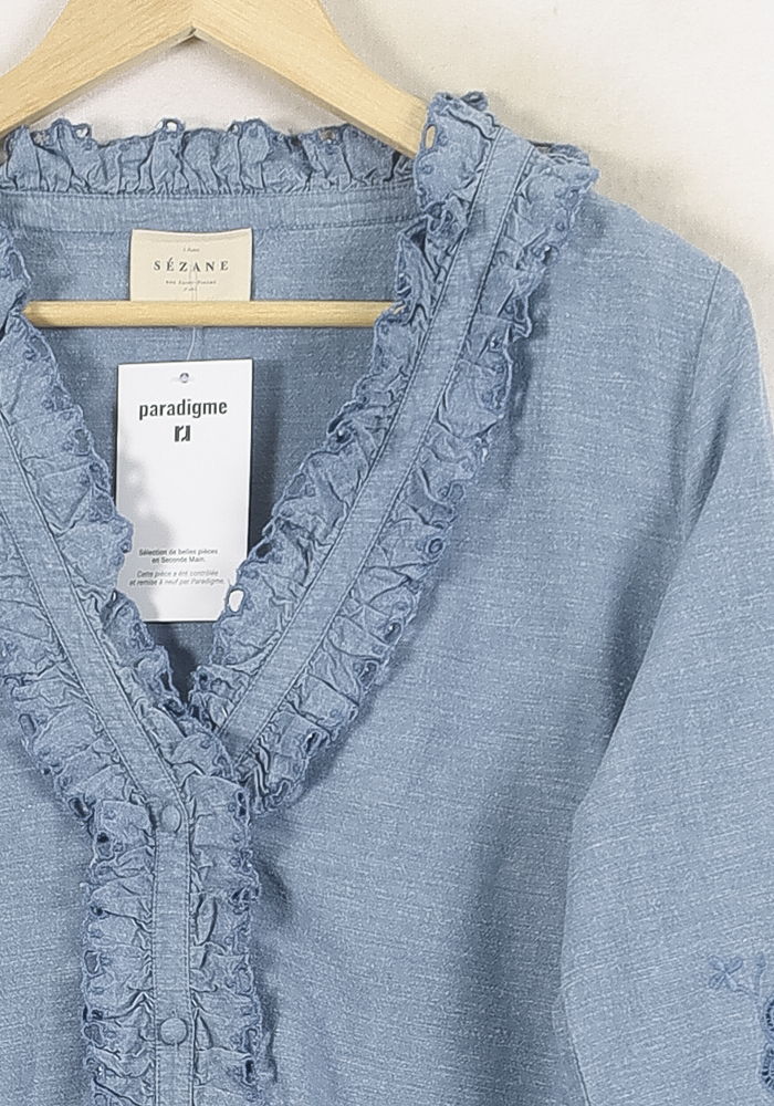 Blouse Bleue - Taille M/38 de la marque Sézane | PARAD78887 - Vendu par Paradigme - Image 3