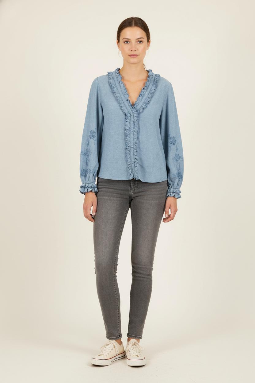 Blouse Bleue - Taille M/38 de la marque Sézane | PARAD78887 - Vendu par Paradigme - Image 1