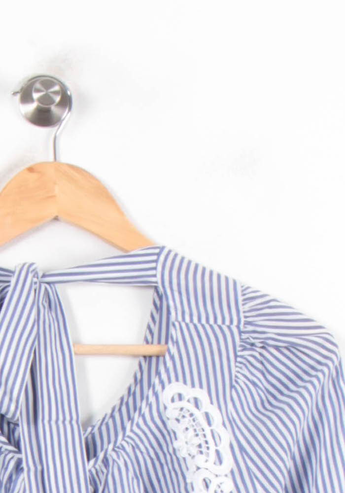 Blouse Bleue et Blanche - Taille L/40 de la marque Claudie Pierlot | PARAD78897 - Vendu par Paradigme - Image 3