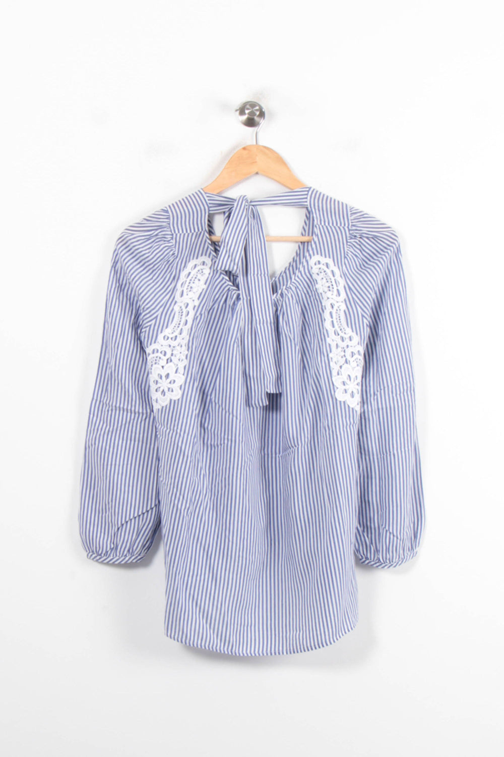 Blouse Bleue et Blanche - Taille L/40 de la marque Claudie Pierlot | PARAD78897 - Vendu par Paradigme - Image 2
