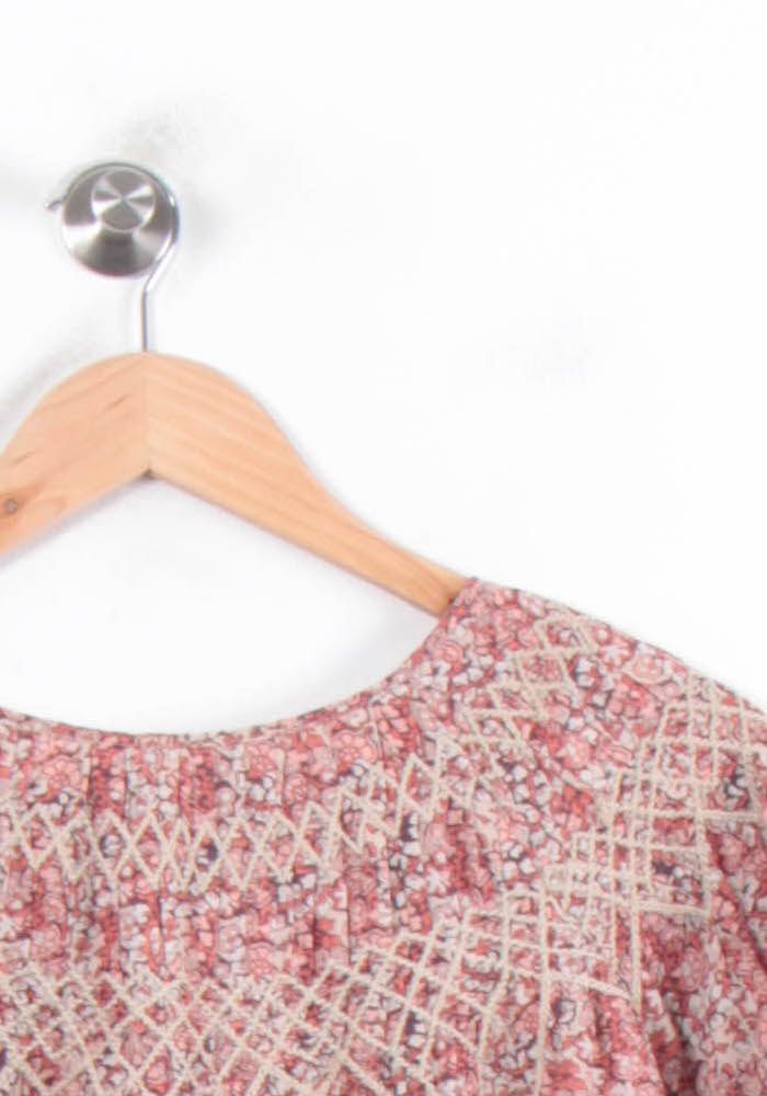 Blouse Fleurie Bordeaux et Beige - Taille M/38 de la marque ba&sh | PARAD78911 - Vendu par Paradigme - Image 3