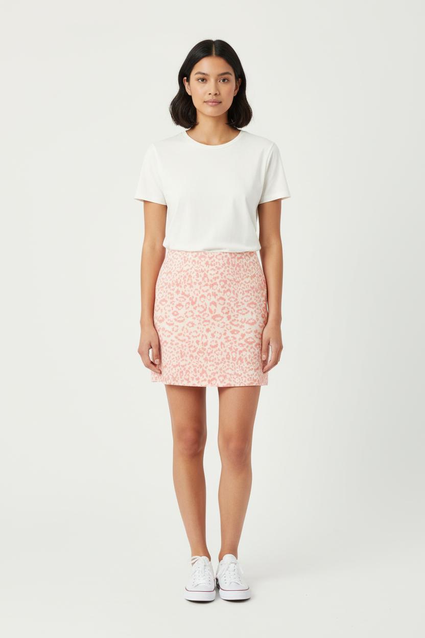 Jupe Courte Rose et Blanche - Taille S/36 de la marque Opullence | PARAD78935 - Vendu par Paradigme - Image 1