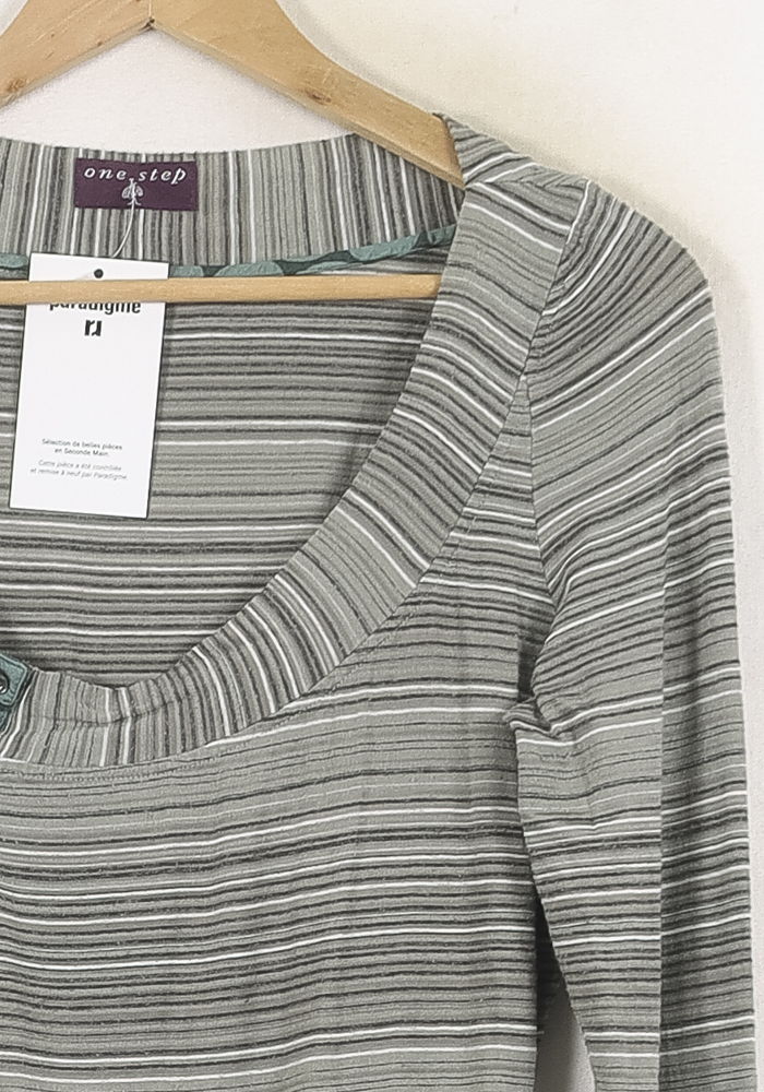 Blouse Grise et Verte - Taille S/36 de la marque One Step | PARAD78952 - Vendu par Paradigme - Image 3