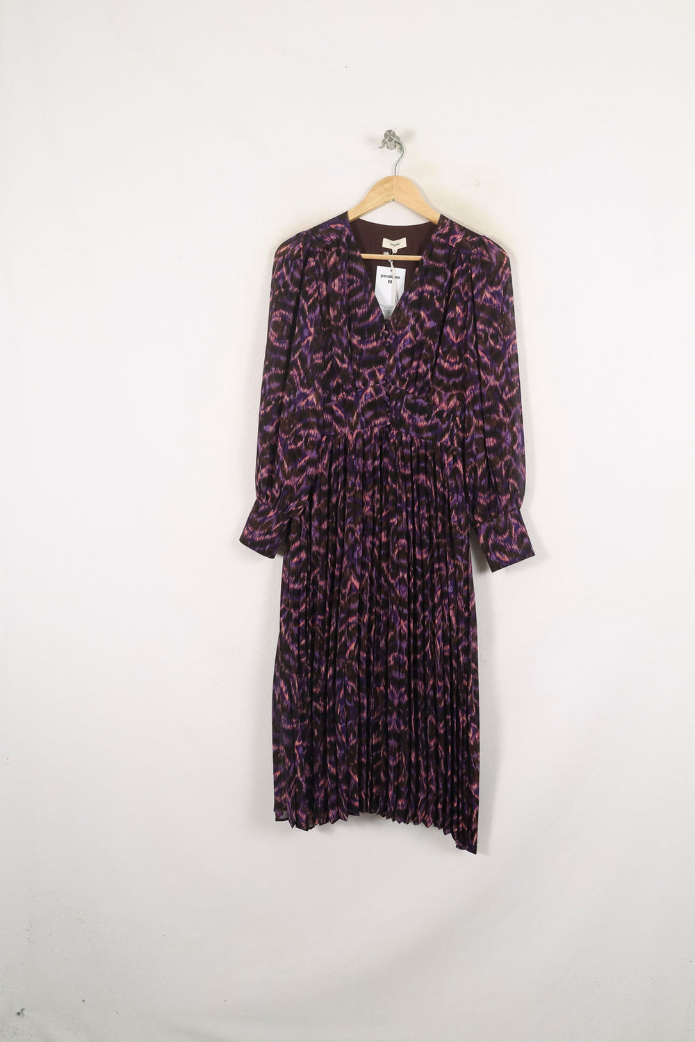 Robe Midi Violette et Noire - Taille XS/34 de la marque Suncoo | PARAD78955 - Vendu par Paradigme - Image 2