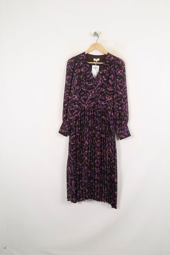 Robe Midi Violette et Noire - Taille XS/34 de la marque Suncoo | PARAD78955 - Vendu par Paradigme - Image 2
