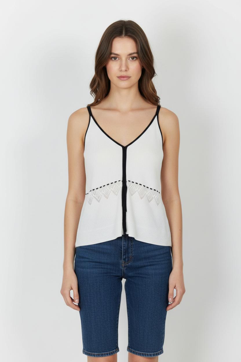 Débardeur Blanc et Noir - Taille S/36 de la marque Comptoir des Cotonniers | PARAD78956 - Vendu par Paradigme - Image 1