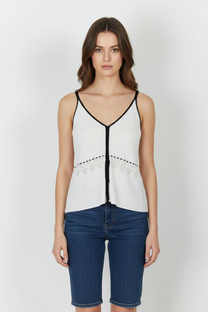 Débardeur Blanc et Noir - Taille S/36 de la marque Comptoir des Cotonniers | PARAD78956 - Vendu par Paradigme - Image 1