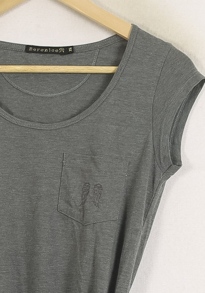 Robe T-shirt Grise - Taille XS/34 de la marque Bérénice | PARAD78968 - Vendu par Paradigme - Image 3