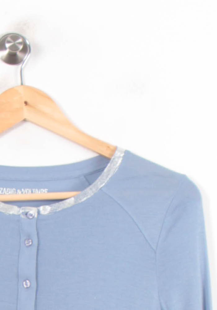 T-shirt Manches Longues Bleu et Argenté - Taille S/36 de la marque Zadig&Voltaire | PARAD79017 - Vendu par Paradigme - Image 3