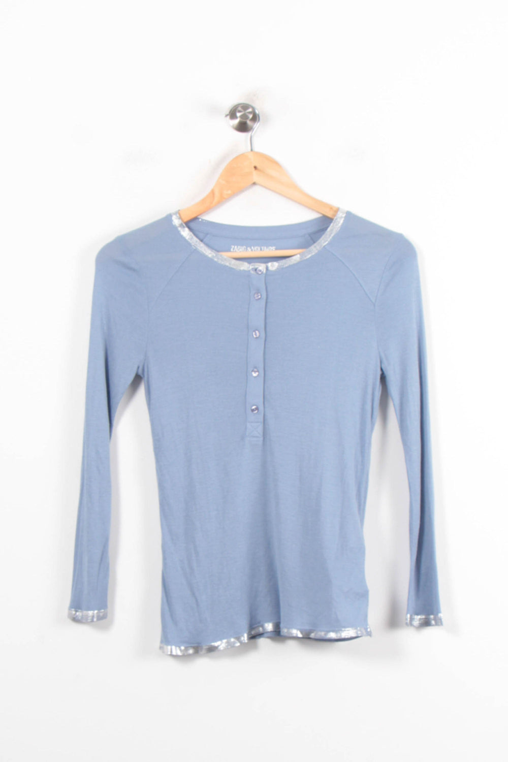 T-shirt Manches Longues Bleu et Argenté - Taille S/36 de la marque Zadig&Voltaire | PARAD79017 - Vendu par Paradigme - Image 2