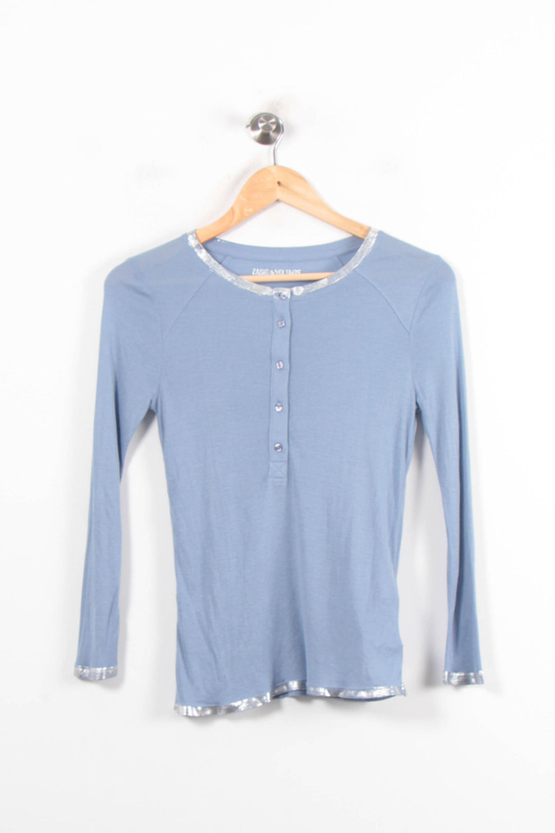 T-shirt Manches Longues Bleu et Argenté - Taille S/36 de la marque Zadig&Voltaire | PARAD79017 - Vendu par Paradigme - Image 2