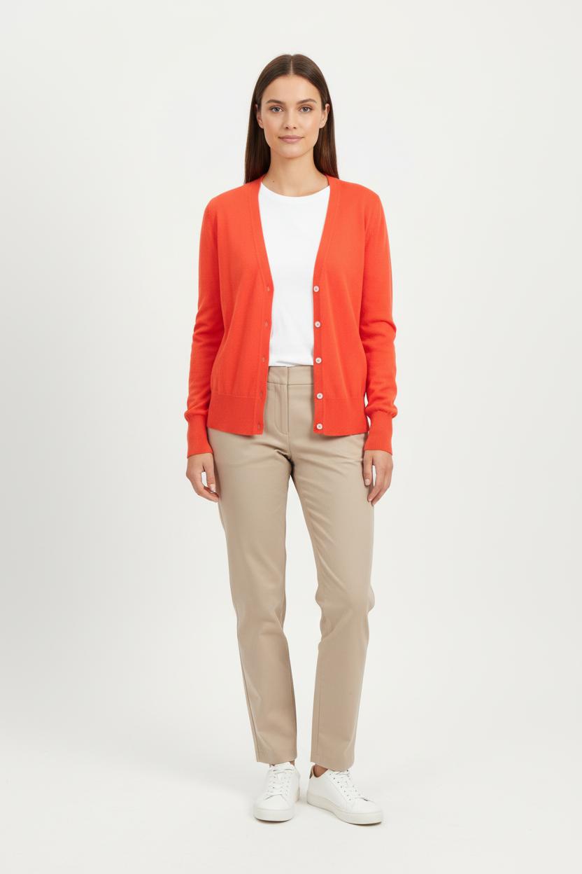 Cardigan Orange - Taille XS/34 de la marque La Fée Maraboutée | PARAD79033 - Vendu par Paradigme - Image 1