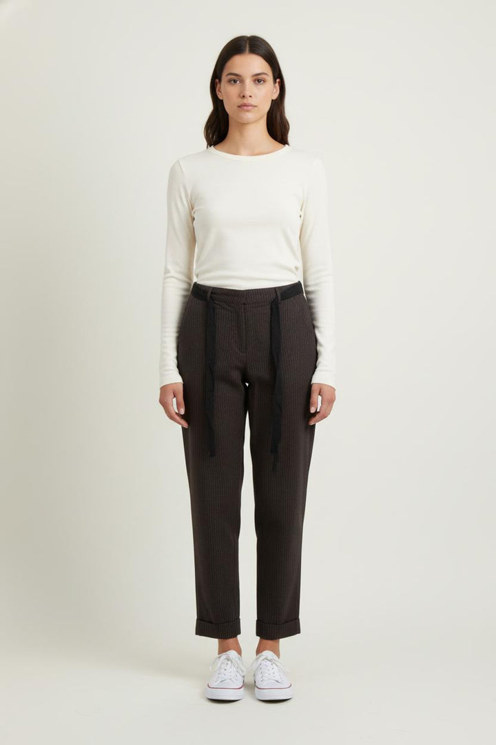 Pantalon Rayé Gris - Taille M/38 de la marque Stella Forest | PARAD79040 - Vendu par Paradigme - Image 1