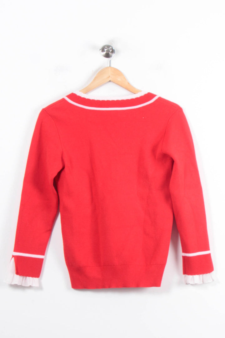 Pull Rouge et Blanc - Taille S/36 de la marque Claudie Pierlot | PARAD79058 - Vendu par Paradigme - Image 4