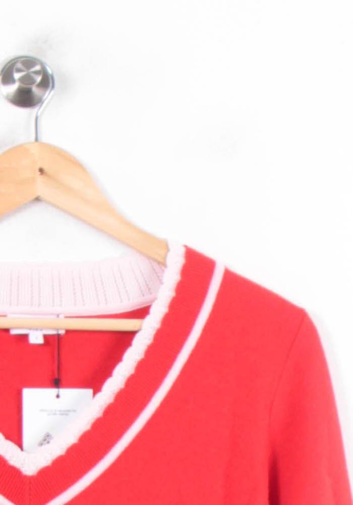 Pull Rouge et Blanc - Taille S/36 de la marque Claudie Pierlot | PARAD79058 - Vendu par Paradigme - Image 3