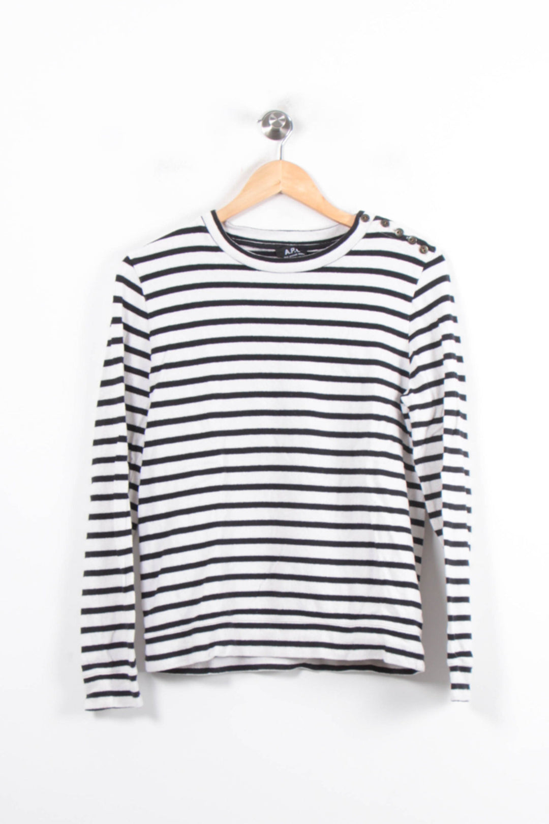 Marinière Blanche et Noire - Taille L/40 de la marque A.P.C. | PARAD79063 - Vendu par Paradigme - Image 2