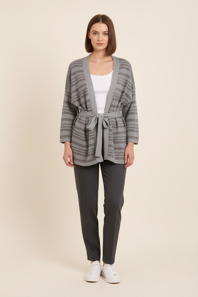 Cardigan Gris Rayé - Taille S/36 de la marque Bérénice | PARAD79093 - Vendu par Paradigme - Image 1