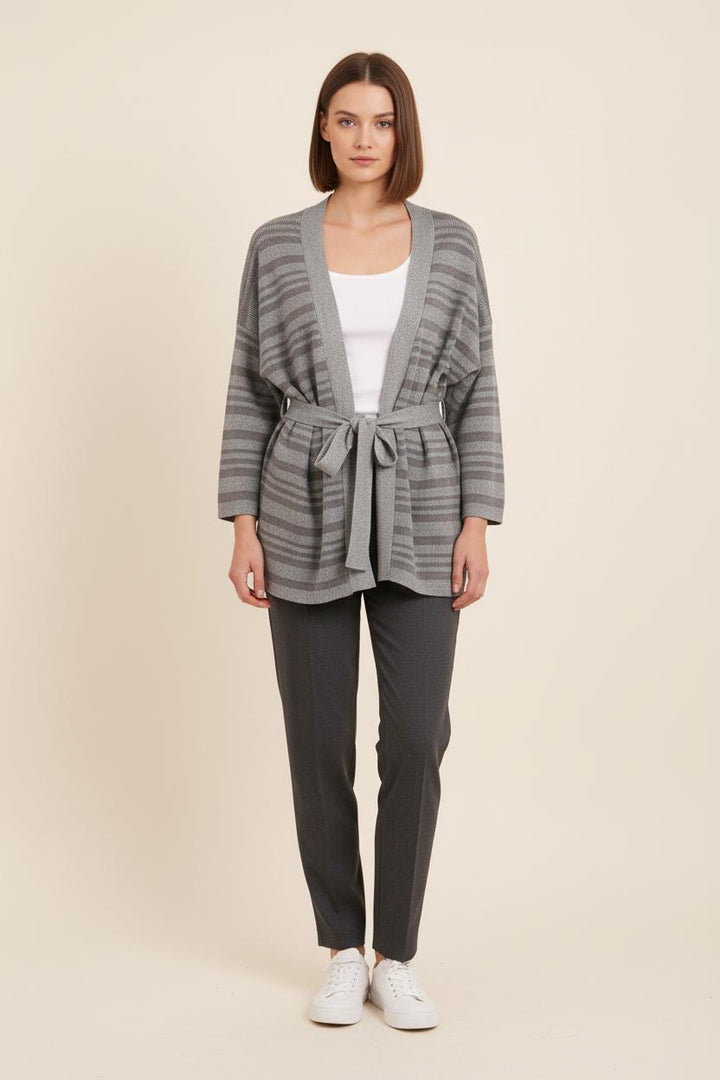 Cardigan Gris Rayé - Taille S/36 de la marque Bérénice | PARAD79093 - Vendu par Paradigme - Image 1