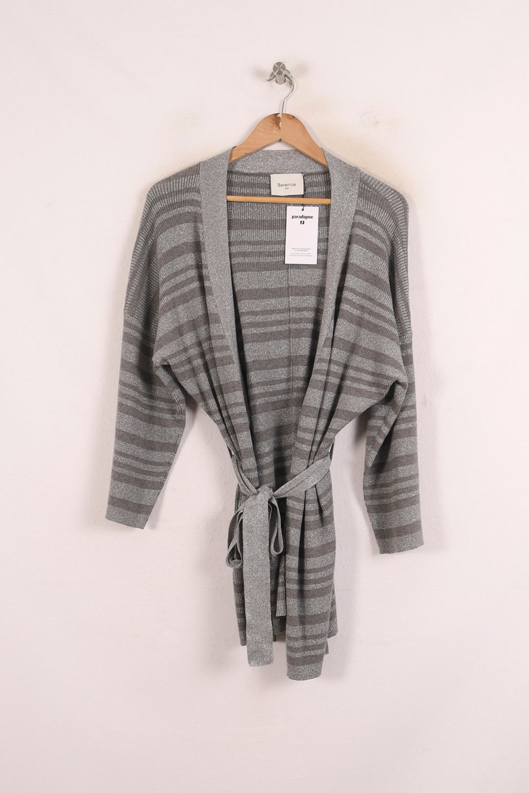 Cardigan Gris Rayé - Taille S/36 de la marque Bérénice | PARAD79093 - Vendu par Paradigme - Image 2