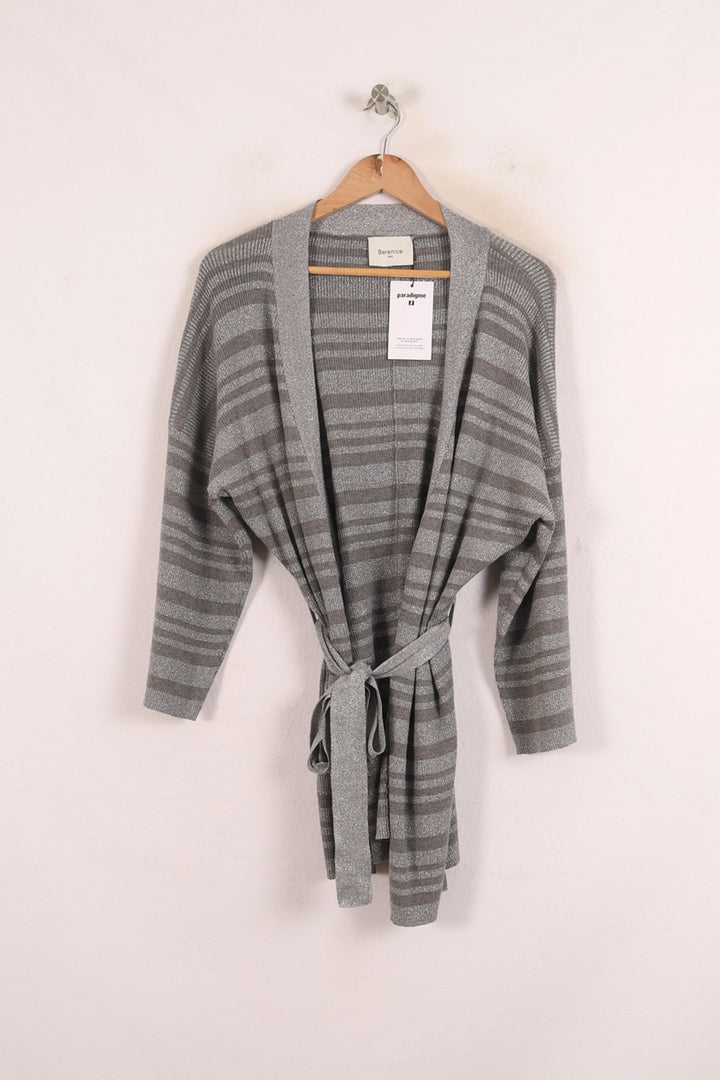 Cardigan Gris Rayé - Taille S/36 de la marque Bérénice | PARAD79093 - Vendu par Paradigme - Image 2