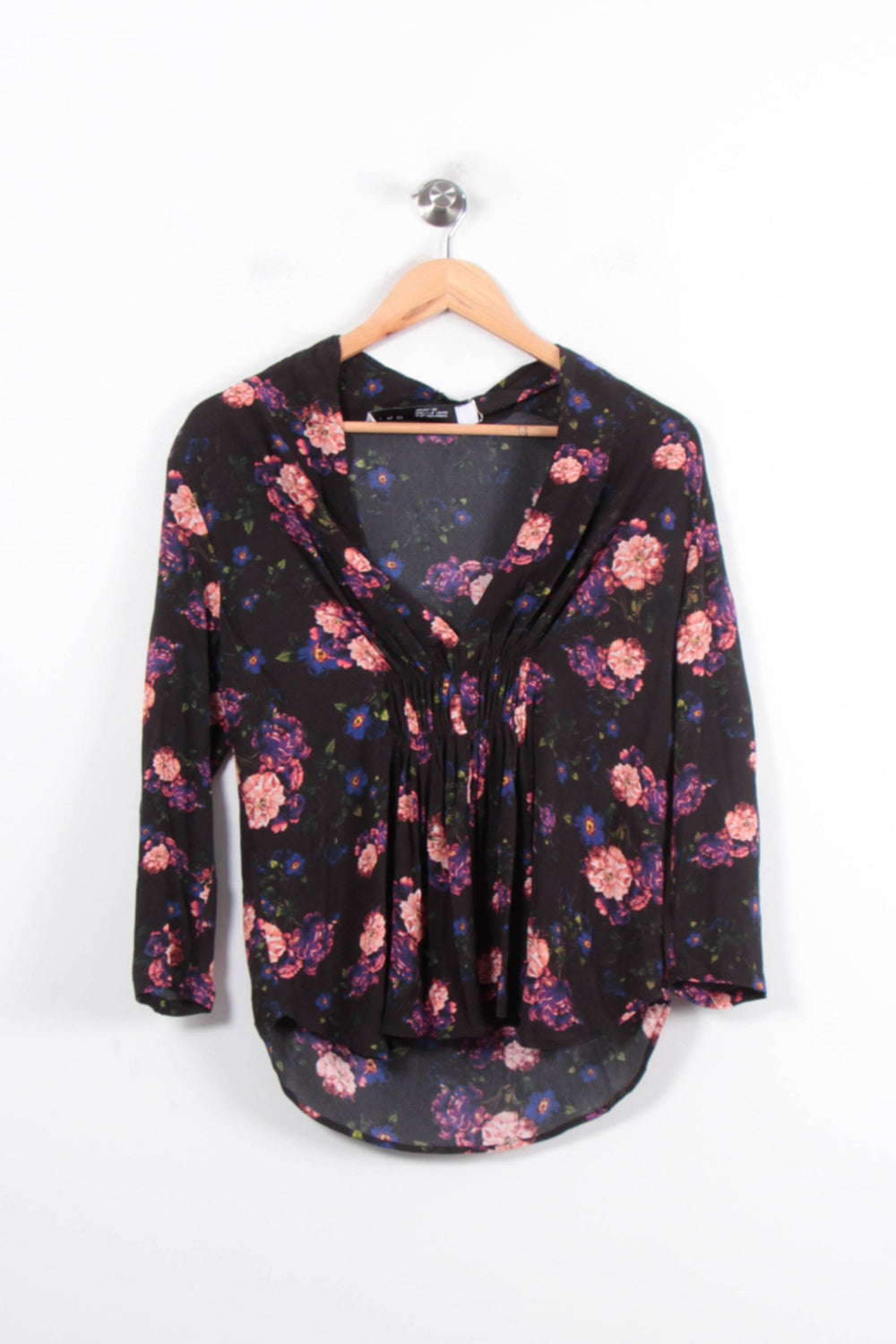 Blouse Fleurie Noire et Rose - Taille S/36 de la marque IRO | PARAD79099 - Vendu par Paradigme - Image 2