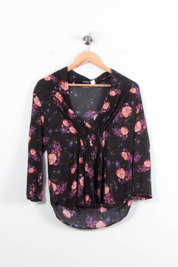 Blouse Fleurie Noire et Rose - Taille S/36 de la marque IRO | PARAD79099 - Vendu par Paradigme - Image 2