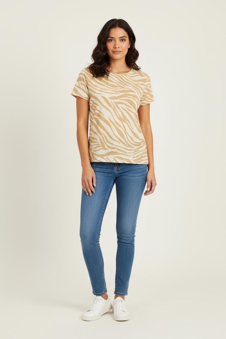 Tee-shirt Beige et Blanc - Taille XS/34 de la marque Sézane | PARAD80003 - Vendu par Paradigme - Image 1