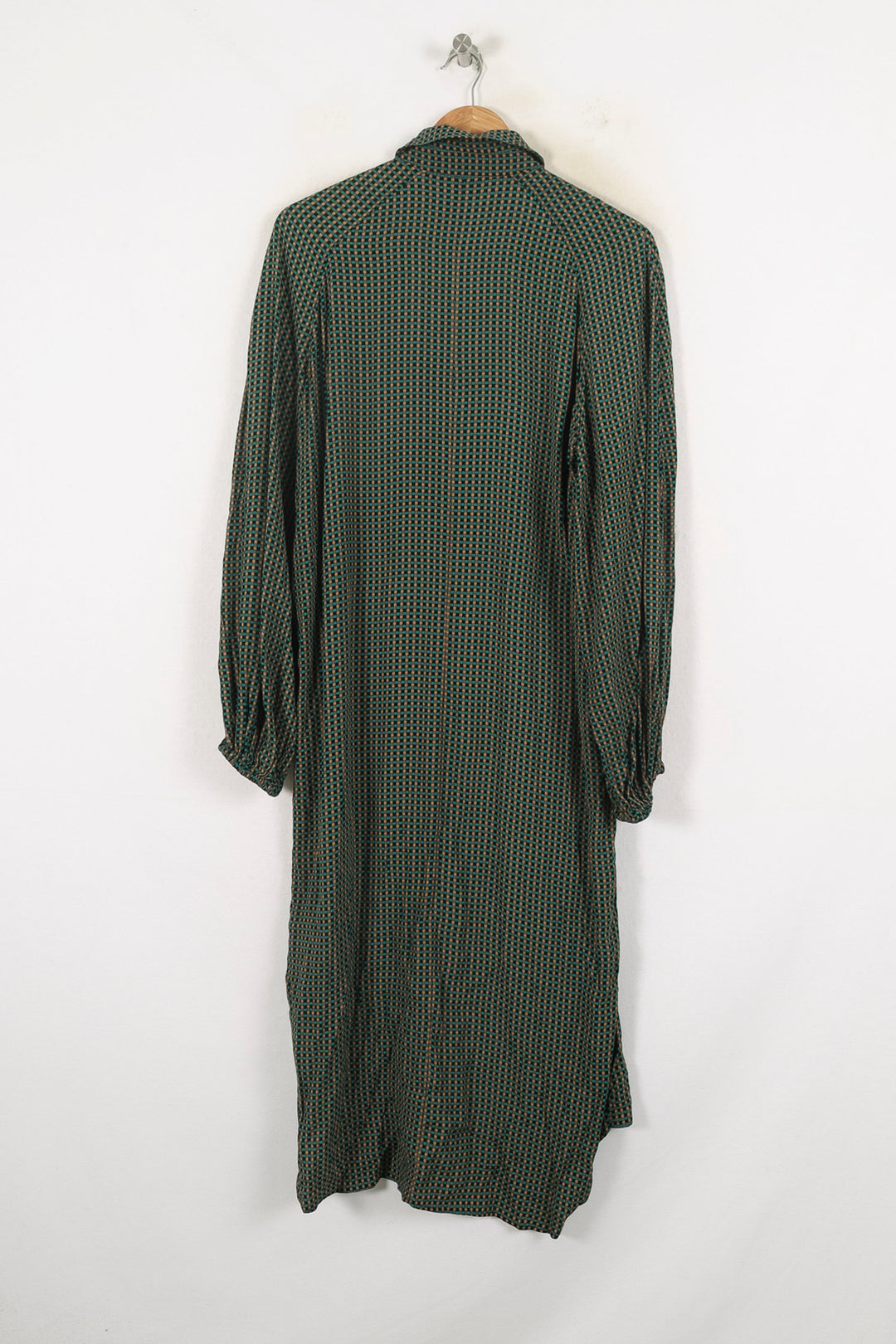 Robe Chemise Verte et Noire - Taille S/36 de la marque Ganni | PARAD80010 - Vendu par Paradigme - Image 4