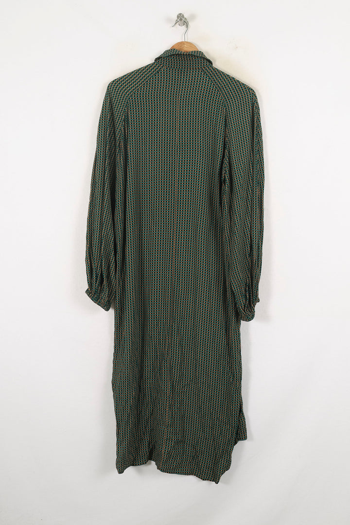 Robe Chemise Verte et Noire - Taille S/36 de la marque Ganni | PARAD80010 - Vendu par Paradigme - Image 4