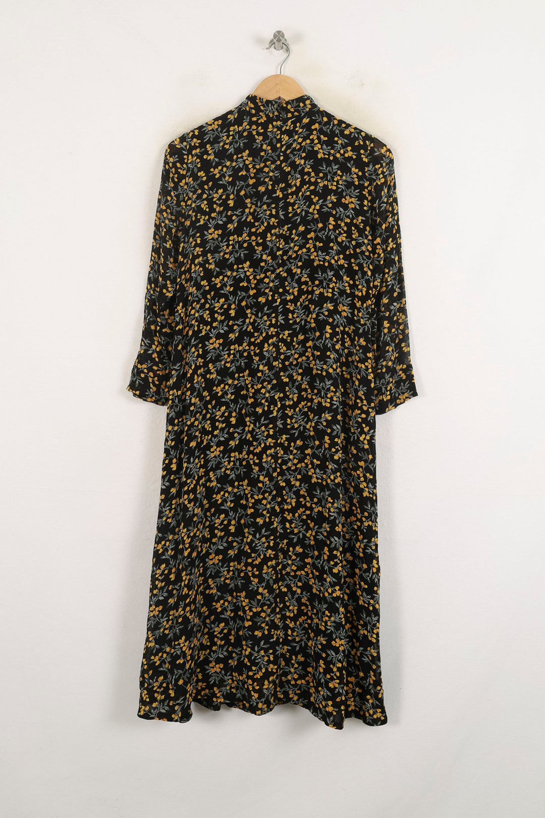 Robe Longue Noire et Jaune - Taille XXS/32 de la marque Ganni | PARAD80011 - Vendu par Paradigme - Image 4