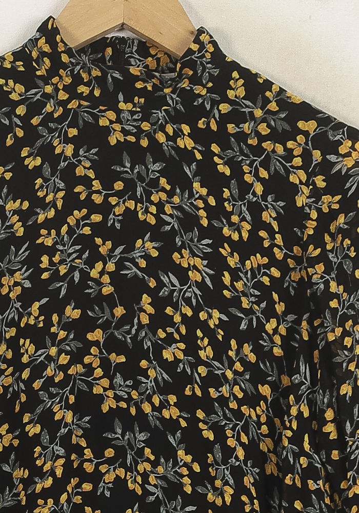 Robe Longue Noire et Jaune - Taille XXS/32 de la marque Ganni | PARAD80011 - Vendu par Paradigme - Image 3