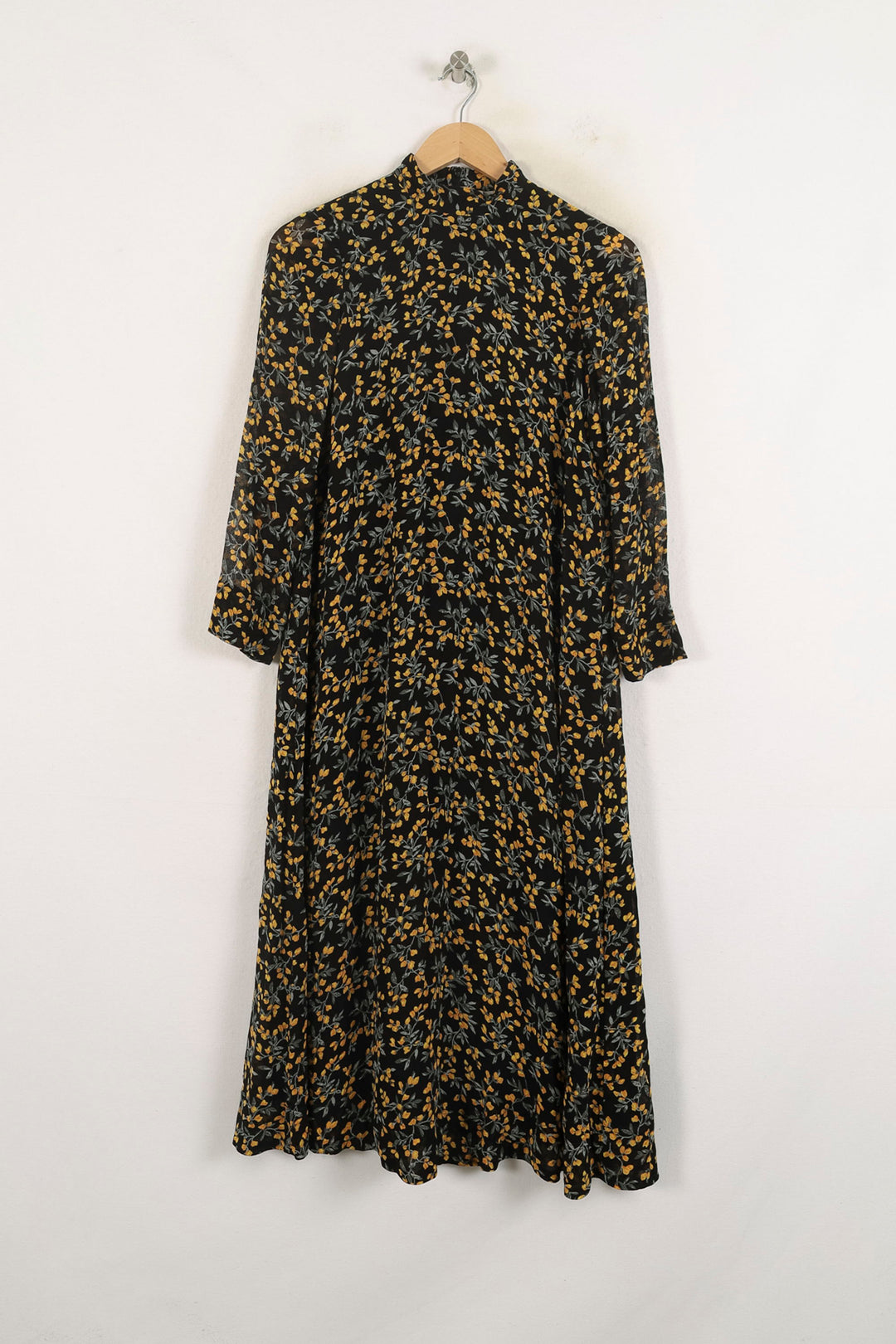 Robe Longue Noire et Jaune - Taille XXS/32 de la marque Ganni | PARAD80011 - Vendu par Paradigme - Image 2