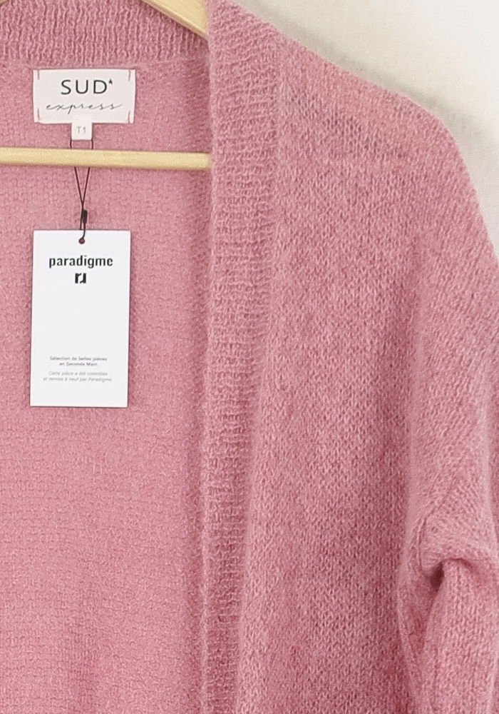 Cardigan Rose - Taille S/36 de la marque Sud express | PARAD80018 - Vendu par Paradigme - Image 3